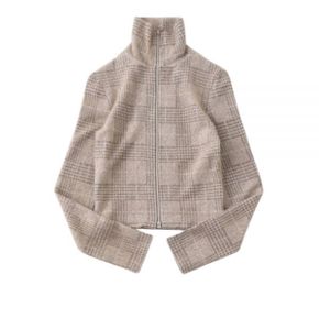 SLIM ZIP LONGSLEEVE Beige Hound Check (W4246SB) (슬림 집 롱슬리브) 3522088