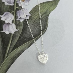 CUBIC HEART SILVER 925 necklace 큐빅크리스탈하트 펜던트 샤이닝 실버 목걸이_P397531605