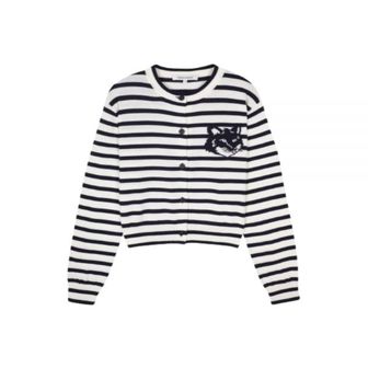 메종키츠네 메종키츠네 24FW FOX HEAD INTARSIA REGULAR STRIPED CARDIGAN (MW00502KT1102-S