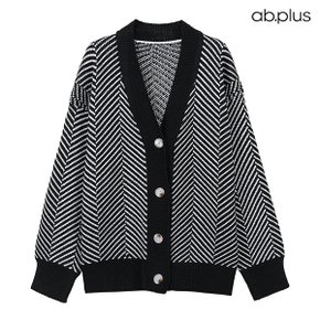 [ab.plus/신상] 헤링본 브이넥 루즈핏 가디건 (LSZ4MY40A)