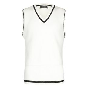 남성 간절기 V넥 배색 니트 조끼 SO VEW Q015 아이보리_P348735862