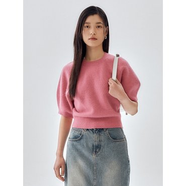 FRONTROW Angora Half Sleeve Knit Top_2color