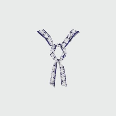 EENK YUEL Lace-printed Tie Scarf - Blue