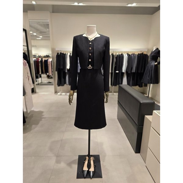 [파주점] 하트넥 버튼 머메이드 원피스 + 재킷 세트 JRBA0OP932