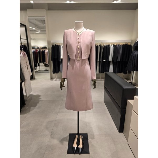 [파주점] 하트넥 버튼 머메이드 원피스 + 재킷 세트 JRBA0OP932