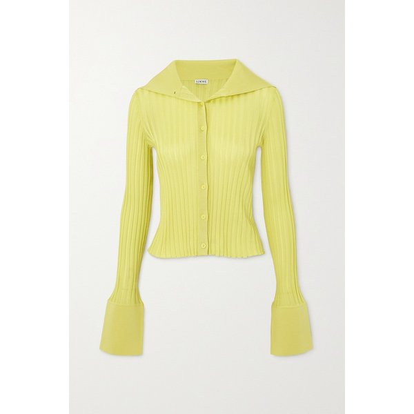 장식 골지 니트 가디건 옐로 1647597306824312