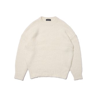 아더피츠 알파카 루즈핏 라운드 니트 (아이보리)