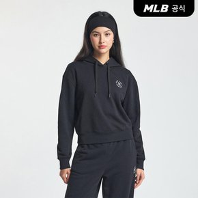 [코리아공식] 여성 베이직 원형로고 크롭 후드티 NY (Black)