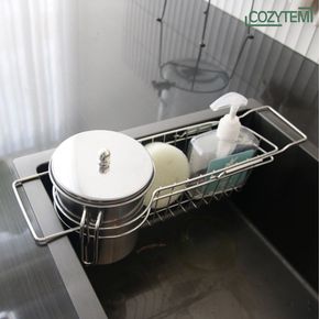 음식물쓰레기통(보관형) 보관통+폭조절 거치렉 세트 음쓰통 스테인레스 1.3L