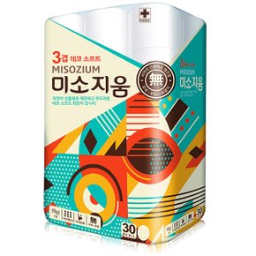 미소지움 데코 3겹 30롤 부드러운 비데겸용 화장지