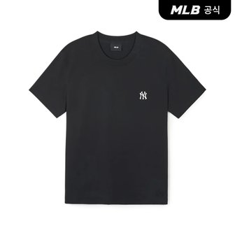 MLB [코리아공식] 베이직 스몰로고 기능성 반팔 티셔츠 NY (Black)