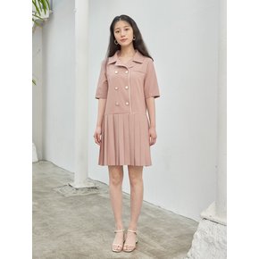 Pleated Double Button Jacket One-piece