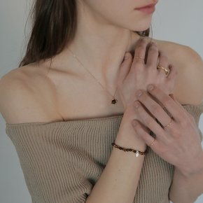 [ 본사정품 / 실크 파우치 쇼핑백 증정 ] 실버 925 호피 호안석 팔찌 4mm