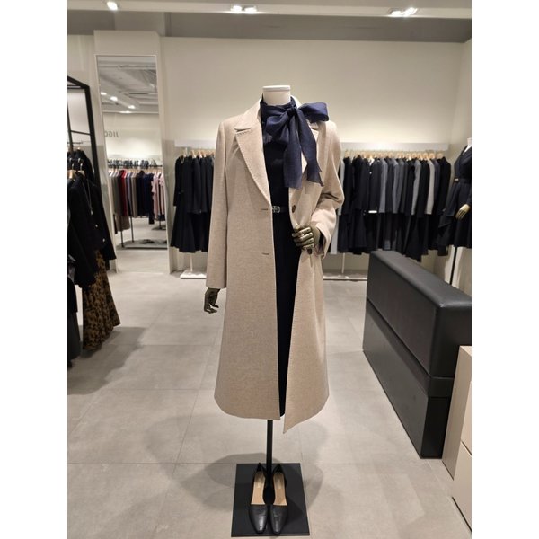 [파주점] 세트 울 캐시미어 코트 + 하이넥 쉬폰 배색 원피스 JRBA0CT633,JRCA0OP923