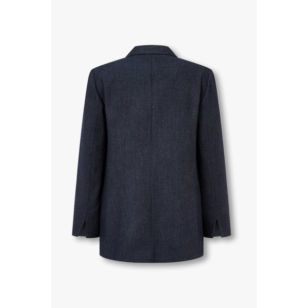 여성 울 블렌드 피크트 라펠 더블 자켓 A525302504000