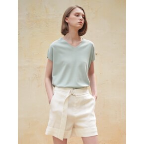 Rita Linen Short Pants_White