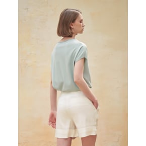 Rita Linen Short Pants_White