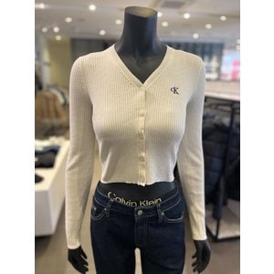 Calvin Klein Jeans [부산점] [CK진] 여성 스탠다드 크롭 가디건 (J223492-YBI)