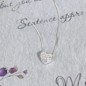 CUBIC HEART SILVER 925 necklace 심플큐빅하트 펜던트 샤이닝 실버 은목걸이_P426256512