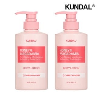 쿤달 허니 앤 마카다미아 퓨어 바디로션 체리블라썸 500ml x2개