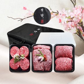 [정담]명품 횡성한우 정성가득 정육혼합세트 9호(2.0kg)1등급 불고기500gx2팩, 국거리 500g, 산적 500g