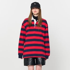 UNISEX GNRL 롱 슬리브 럭비 티셔츠 [RED] / SBD3U01006-WOMAN