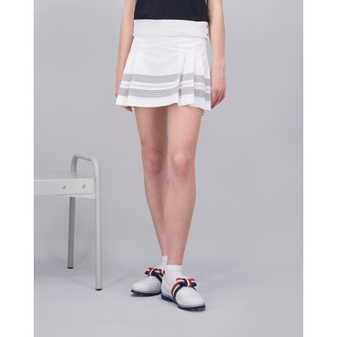 ONOFF [온오프골프웨어] 여성 밑단 프린트 플리츠 큐롯 OF4003LA_WHITE