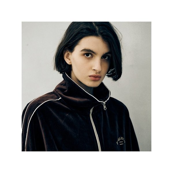 벨로아하이넥집업_브라운