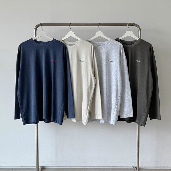 [옷자락] 남성 대형 프린트 가을 긴팔 라운드 티셔츠