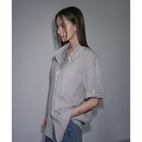 투 포켓 체크 하프 롤업 셔츠 [3COLOR]
