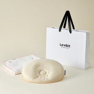 라비킷 [출산선물]라비킷 아기 두상 짱구 베개+아기블랭킷+쇼핑백L 임신선물 신생아 선물