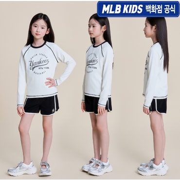 MLB키즈 (백화점공식) 25SS 바시티 래쉬가드 세트  7ASWV2353-50BKS