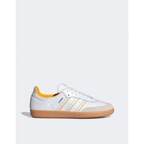 4884253 Adidas Originals Samba OG sneakers in white with yellow stripes 96309188