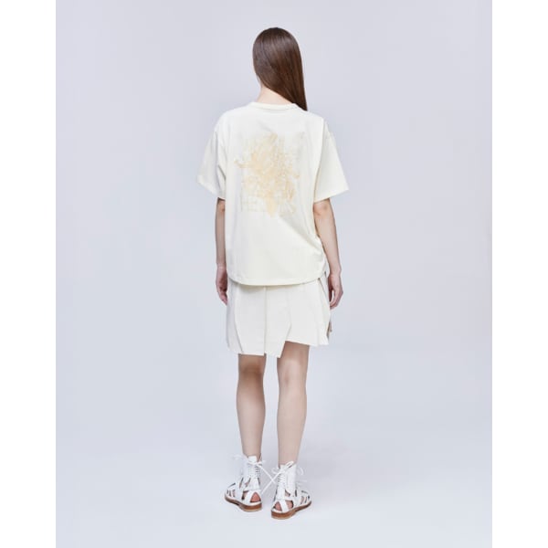 [파주점] [송지오우먼]송지오 컬렉션 오키드 엠브로이드 티셔츠 레몬 WH3TS723LM