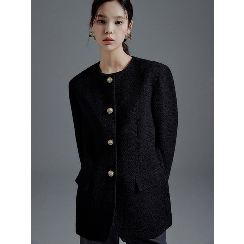 Tiana wool tweed long jacket