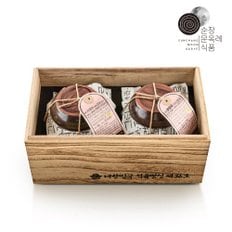 순창문옥례식품 웰빙5-1호(고추장 400g+매실장아찌 400g) 옹기 오동나무 고급포장