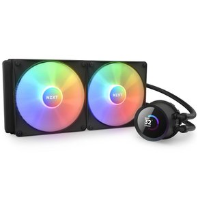 KRAKEN RGB 280 Black 간이 수냉 CPU 쿨러 RL-KR280-B1 140mm RGB 팬 2기 3500