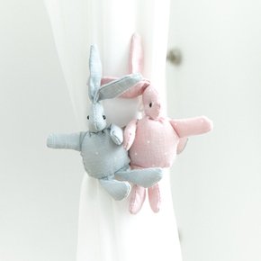 토끼 인형 커튼 집게 타이백 커플 10cm 인테리어 실내 고정