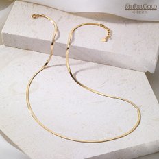 [MEIFILL GOLD] 18K 2mm 스네이크체인 목걸이+ 14K 금볼귀걸이