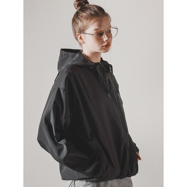 피크닉 라이트 후드 자켓 블랙 KMOT7475