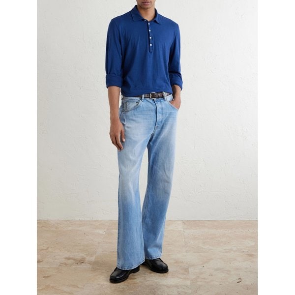 라이아 리넨 코튼 블렌드 폴로 티셔츠 46376663163000774