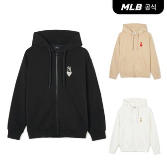 MLB [코리아공식]하트 오버핏 양면지 후드 집업 (3 COLOR)