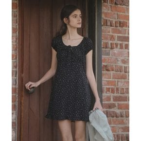 Floral shirring mini dress [TISU06OP02]_Black