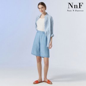 여성 텐셀 밴딩 하프 팬츠