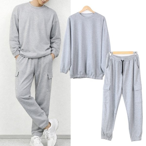 남자 라운드 트레이닝 상하세트 츄리닝 간절기 봄 가을 홈웨어 이지웨어 운동복