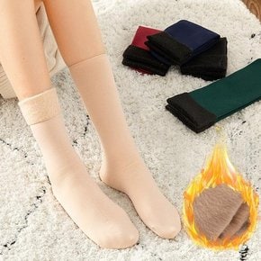 [더망고플래닛] 겨울 캠핑 밍크 털 두꺼운 전체 기모 긴목 양말