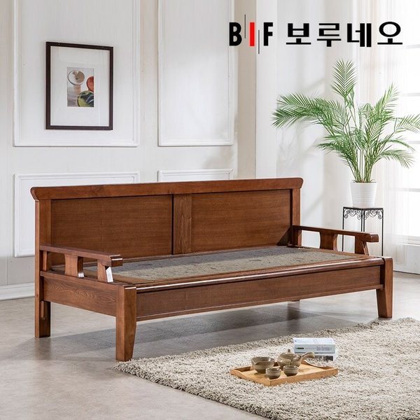 뜨끈뜨끈 심플우드 석영장석 맥반석 온돌쇼파 (가로222cm/전국무배)