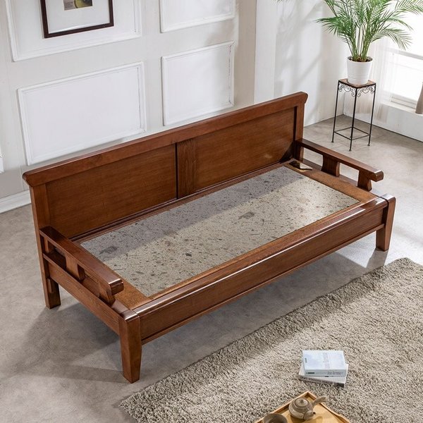 뜨끈뜨끈 심플우드 석영장석 맥반석 온돌쇼파 (가로222cm/전국무배)