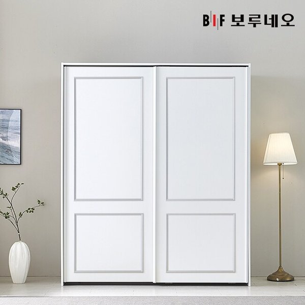 쥬피터 E0 웨인스코팅 슬라이딩 키큰 옷장 2100 선반형(2도어)