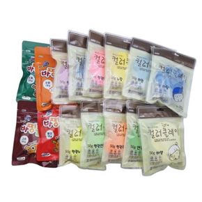 컬러 바핑 클레이 50g 15색세트 아이 점토 탱탱 천사